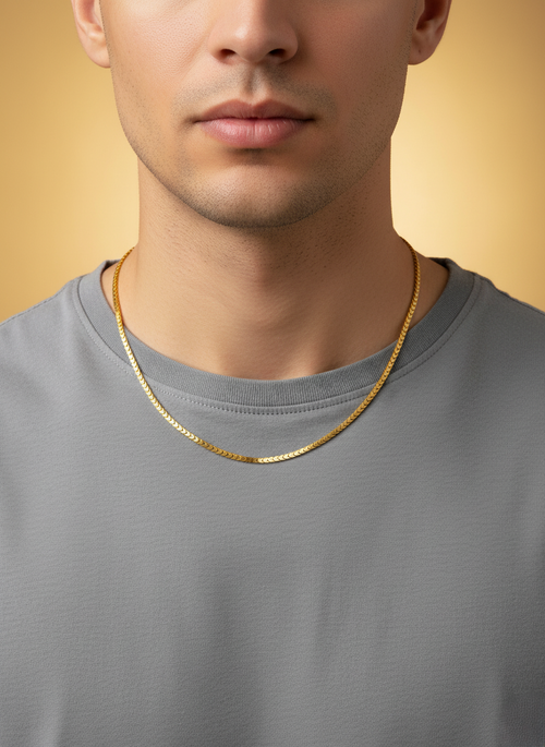 Aurum Luxe Gold- Plated Statement  Chain for Men