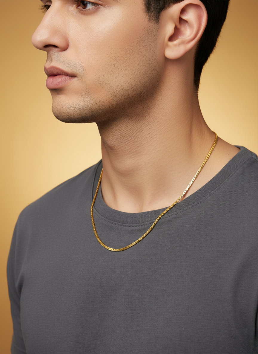 Aurum Luxe Gold- Plated Statement  Chain for Men