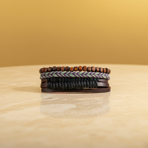 Beard & Beads Set – Classic Vibe – 3 Stylish Wrist Bands