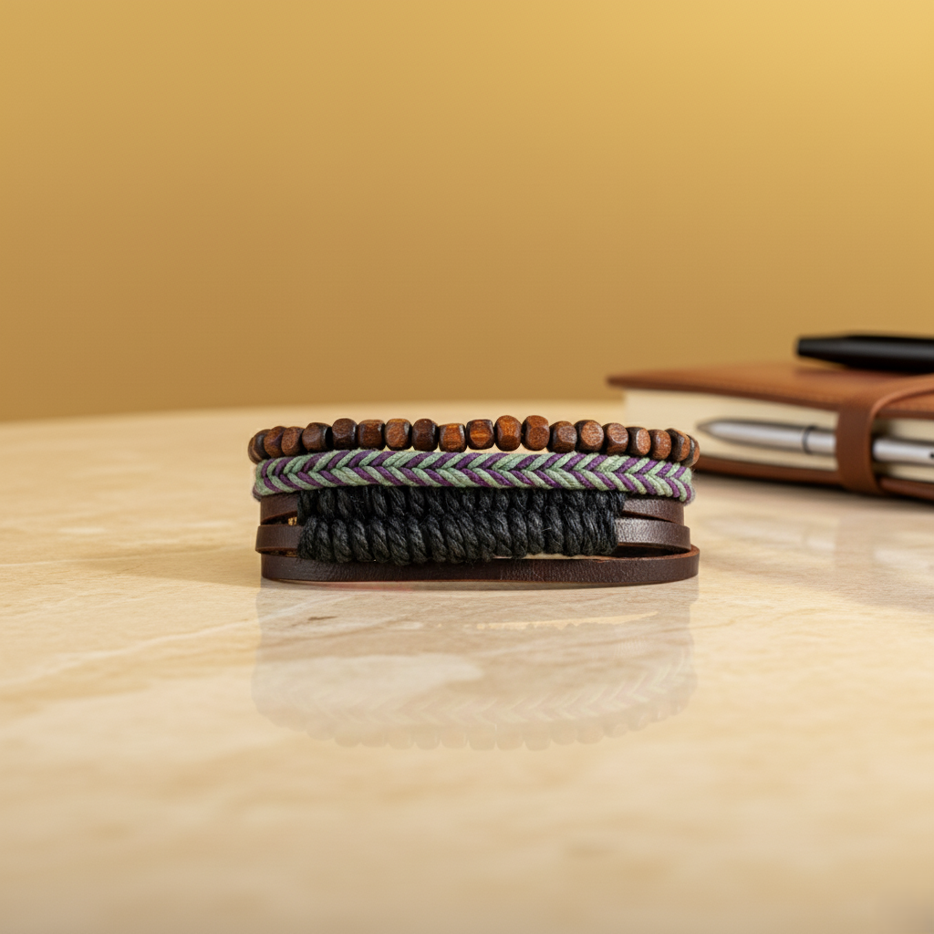 Beard & Beads Set – Classic Vibe – 3 Stylish Wrist Bands