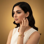 BlossomGlow Bangle – Gold-Toned –  Rose Pink