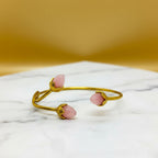 BlossomGlow Bangle – Gold-Toned –  Rose Pink