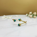 BlossomGlow Bangle – Gold-Toned –  Cyan Blue