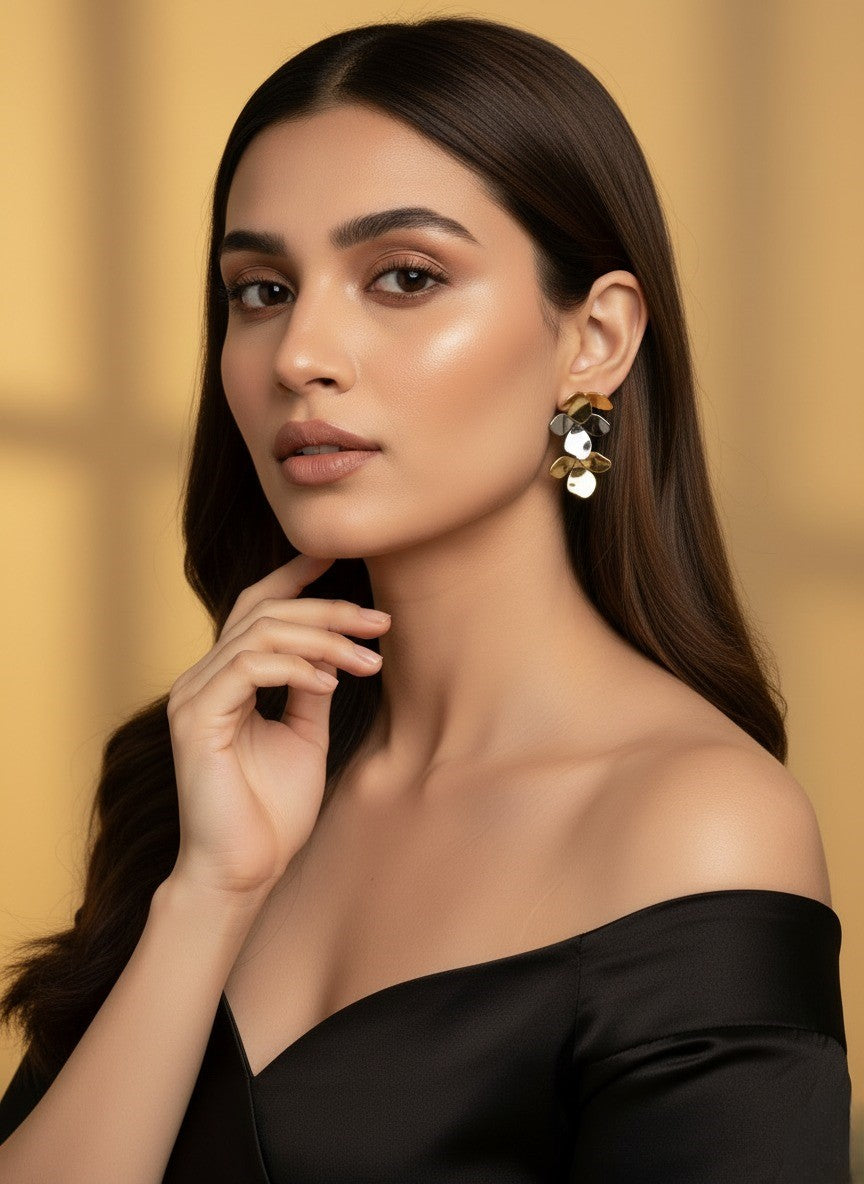 Cascading Leaves Statement Earrings