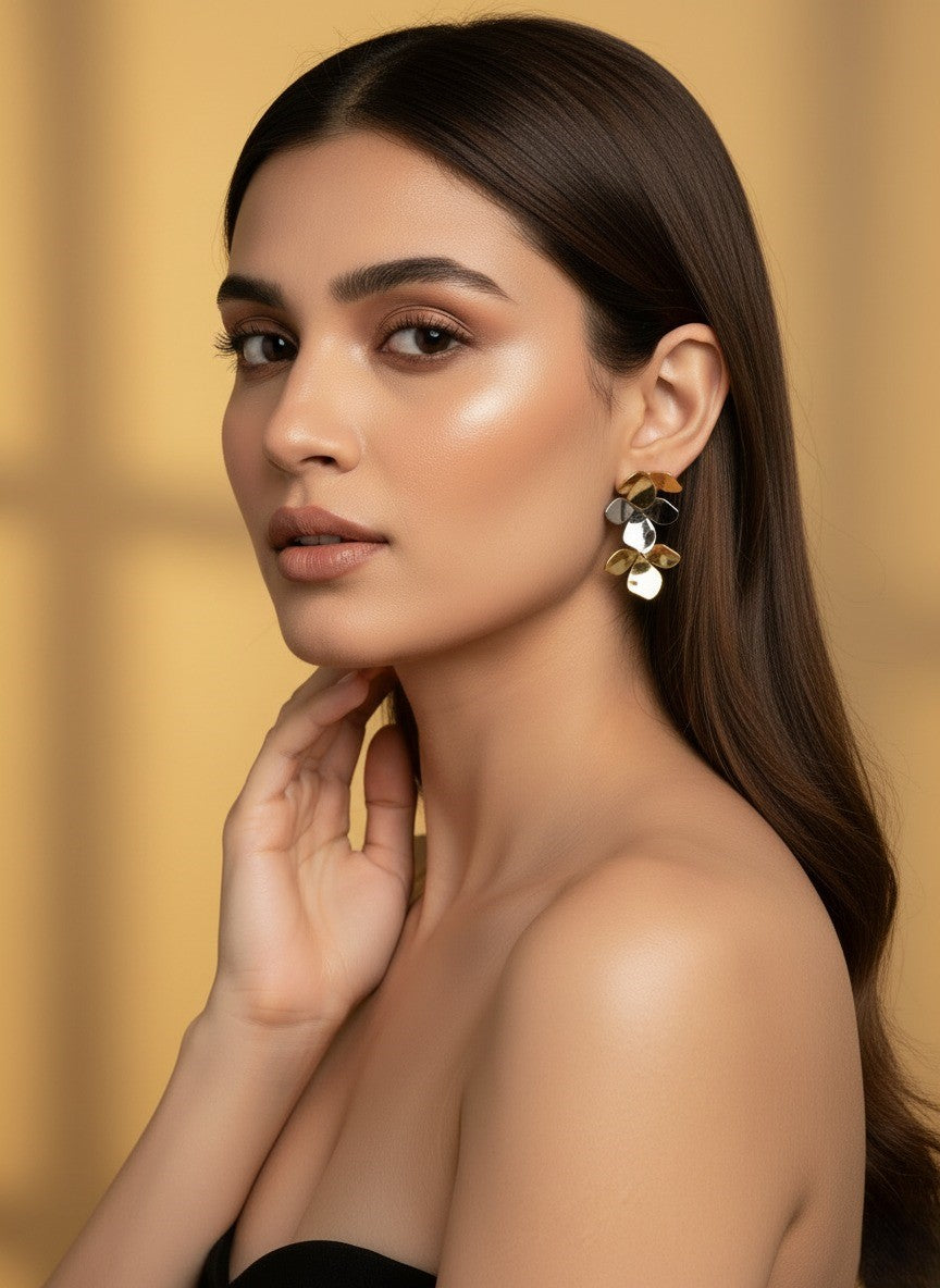 Cascading Leaves Statement Earrings