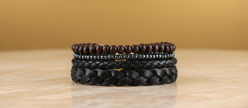 Classic Beads Set – Good Vibe – 3 Stylish Wrist Bands