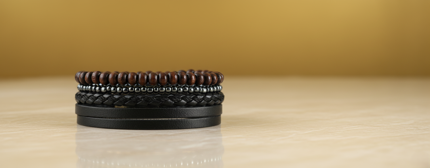 Classic Beads Set – Good Vibe – 3 Stylish Wrist Bands