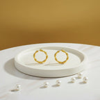 Gold Plated Twisted Hoop Earrings