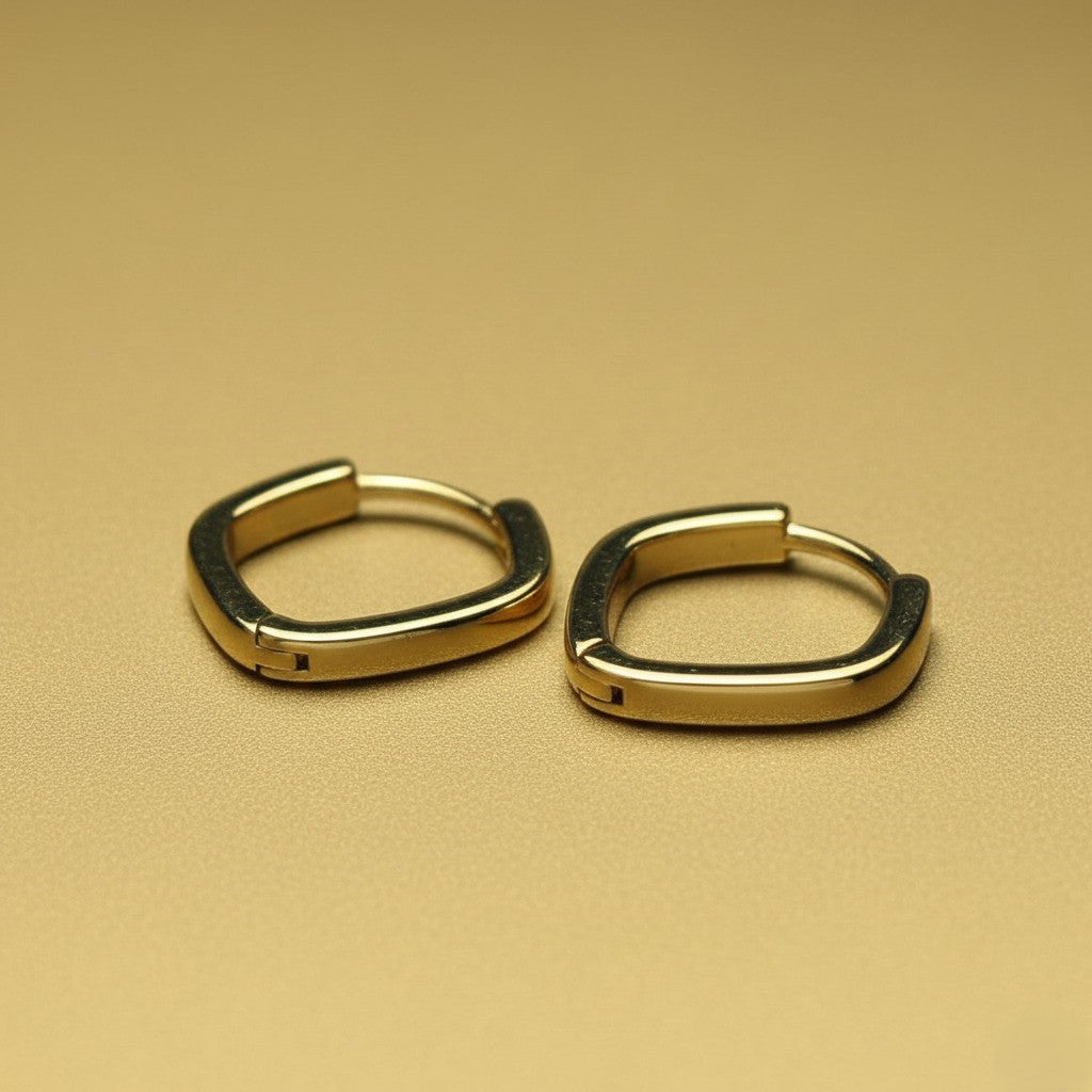 Gold Square Studs