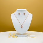 Rose Gleam Pendant With Earring Set