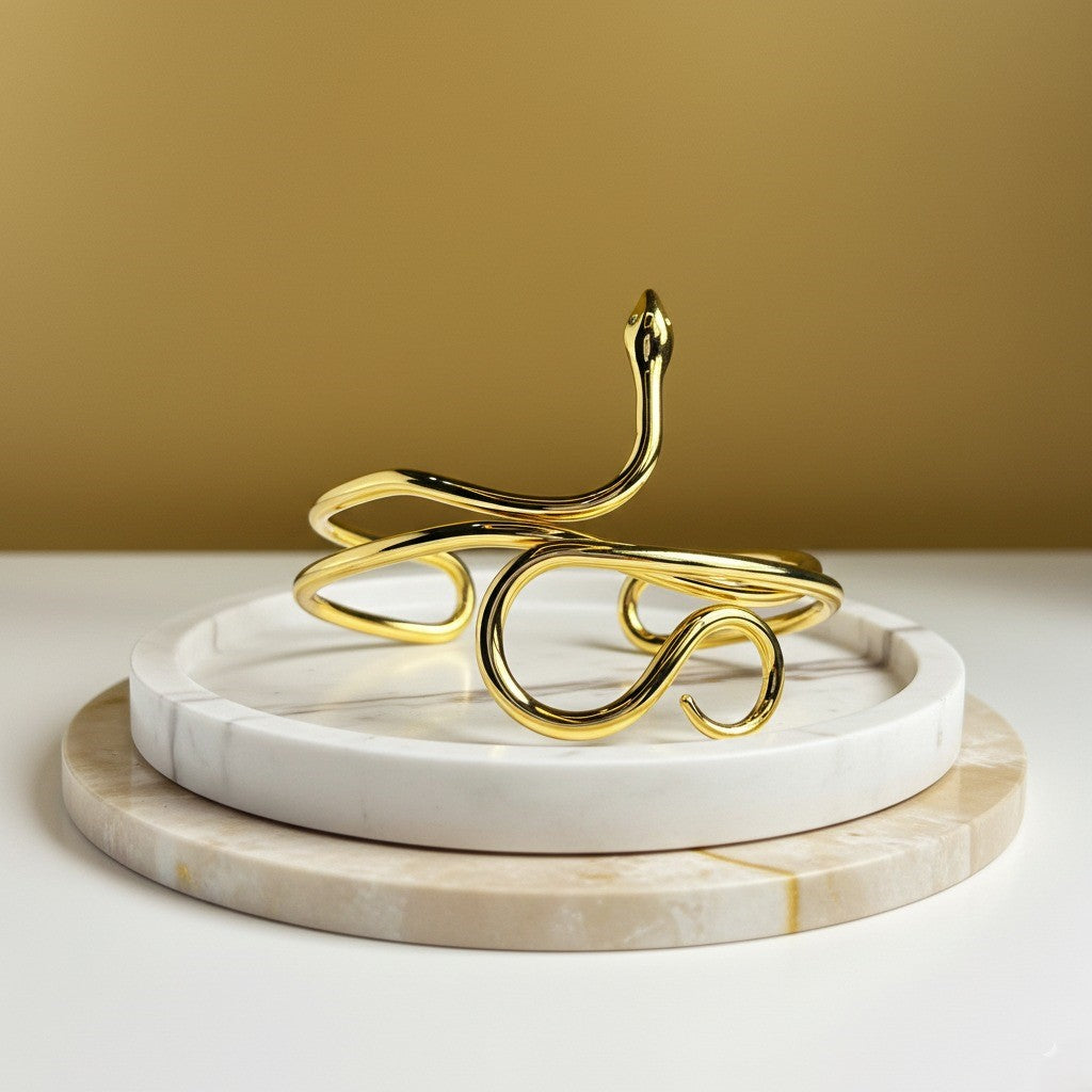 SerpentTwist Bracelet – Bold Snake  Motif – Glam Nightwear