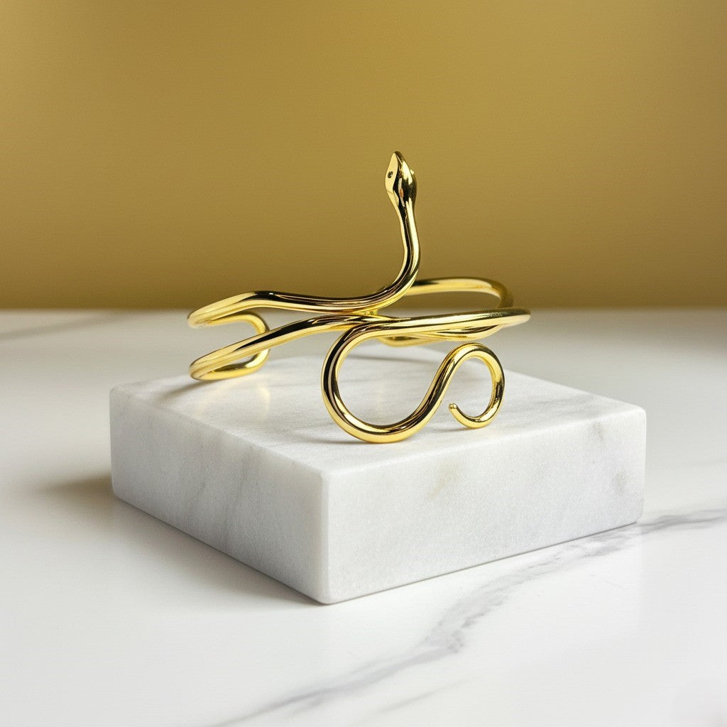 SerpentTwist Bracelet – Bold Snake  Motif – Glam Nightwear