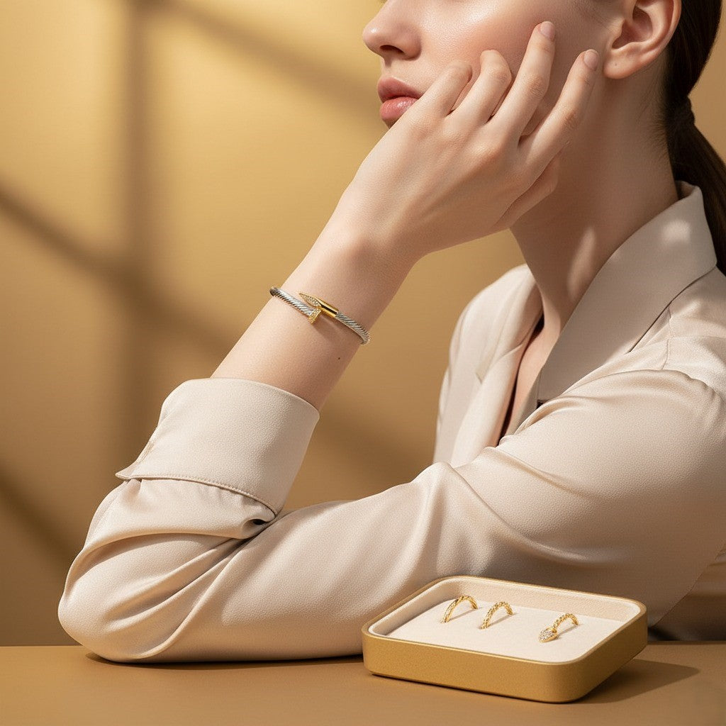 ShineNest Bracelet – Minimal Luxe –  Silver Spark