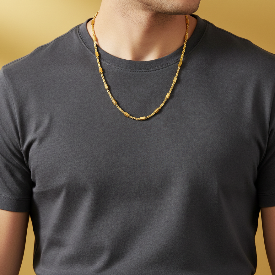 Sovereign Gleam Bold Gold Chain – 24K Inspired Design