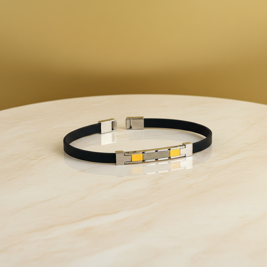 VINTAGE STACK VIBE – PU Leather & Rubber Metal Men's Wristwear